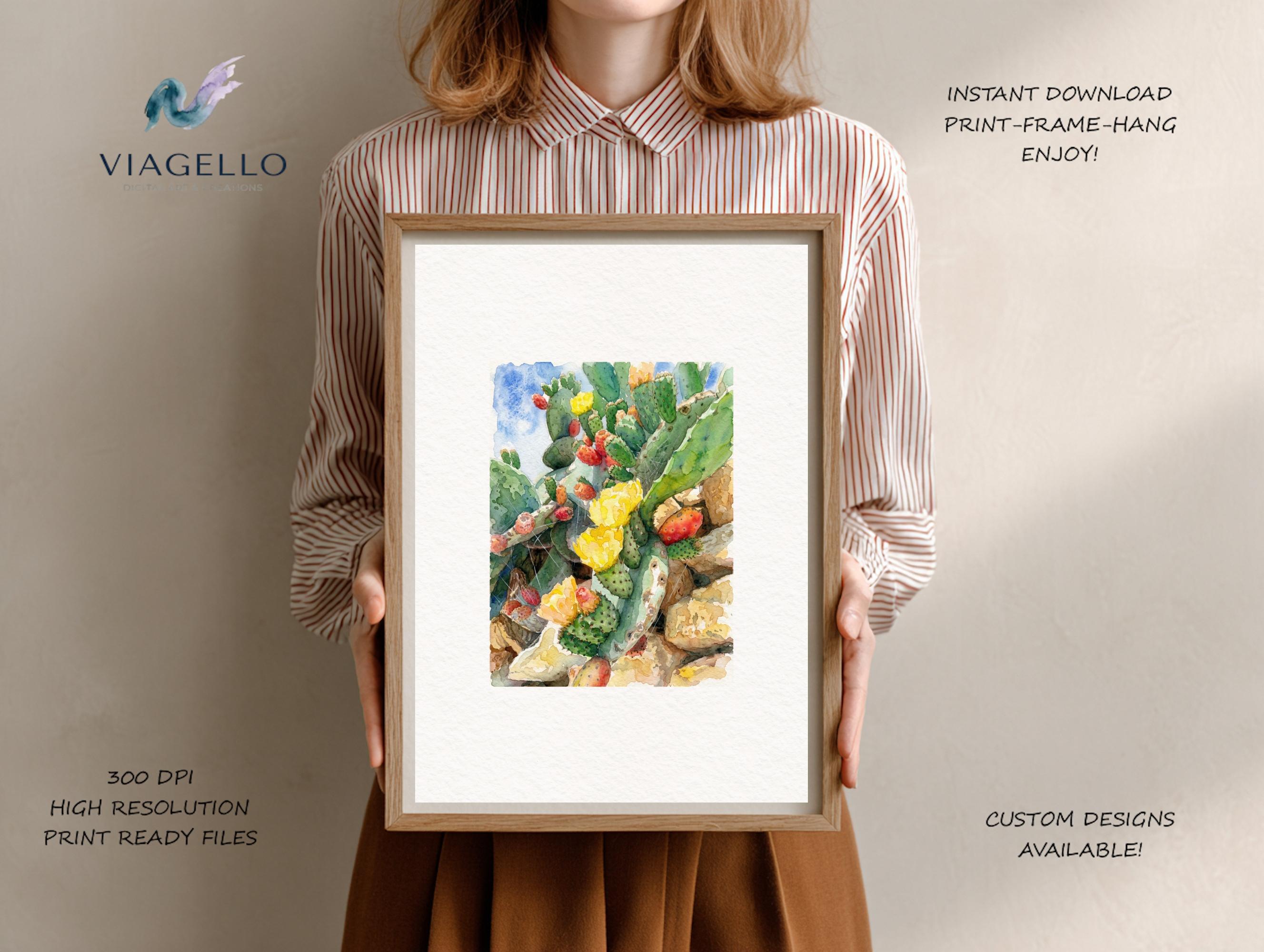 Cactus Blooming | Vibrant Desert Flora | Botanical Art | Digital Download - Image 2