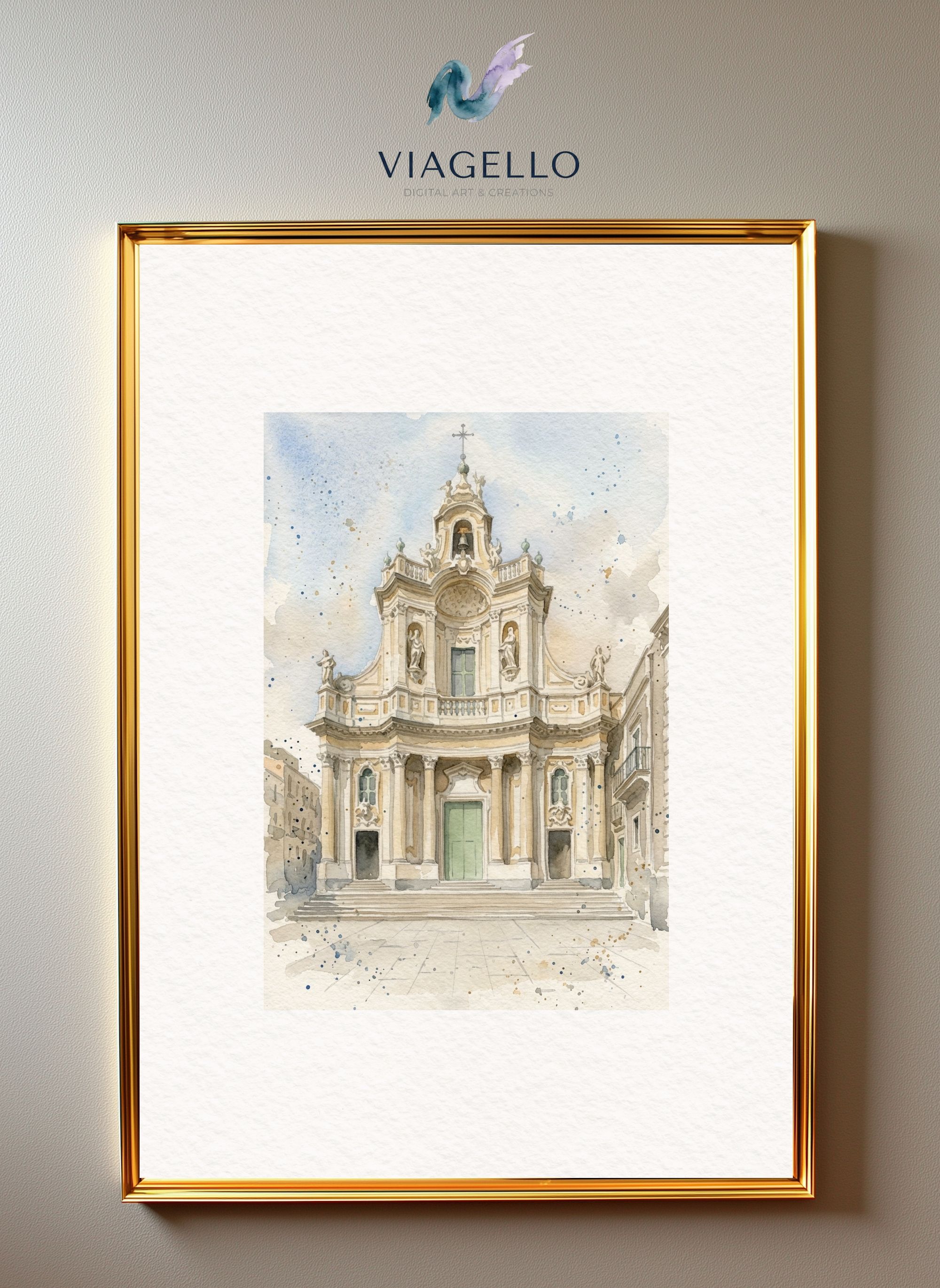 Basilica Collegiata Architectural Art | Beautiful Facade Illustration | Digital Download - Image 3
