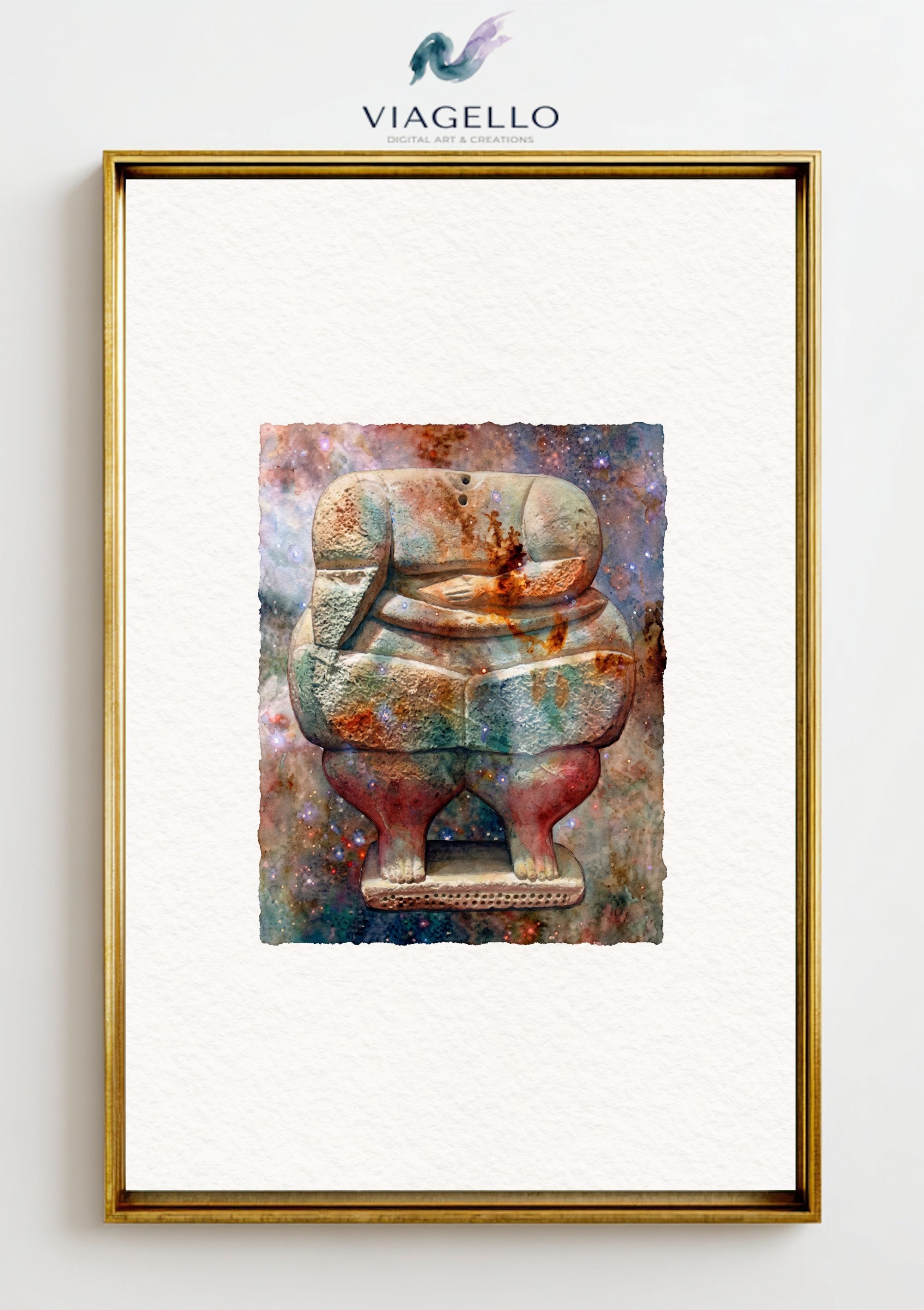 Neolithic Sculpture Art | Limestone Texture | Malta Heritage Mother Goddess | Digital Download