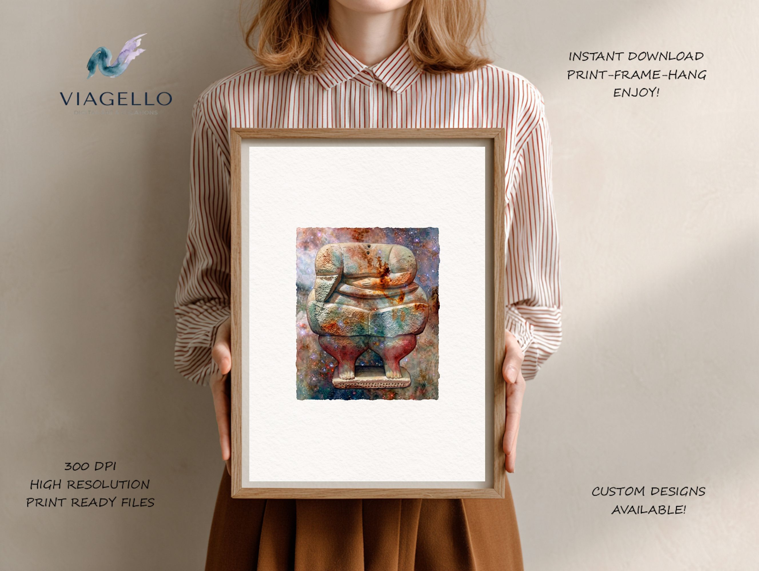 Neolithic Sculpture Art | Limestone Texture | Malta Heritage Mother Goddess | Digital Download - Image 2